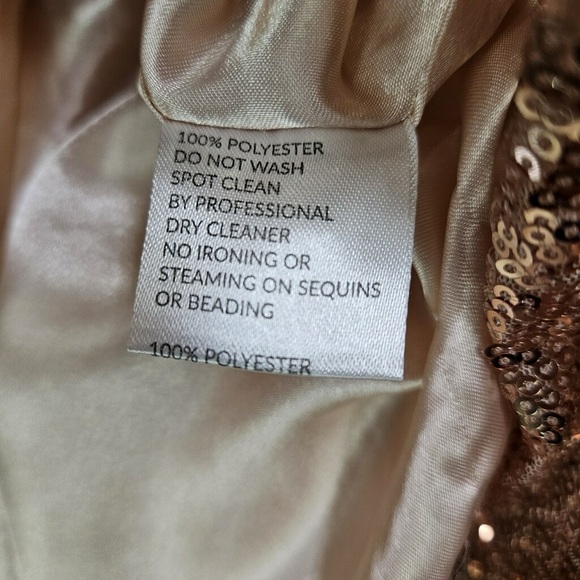 LaDivine Cinderella Divine Dress rose gold micro sequin formal prom *READ* XS S - Picture 13 of 15